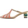 imageFSJ Women Comfort Closed Toe Slip On Mules Crystal Low Block Heel Slide Sandals Bridal Evening Party Dress Shoes Size 415 USPink