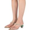 imageFSJ Women Comfort Closed Toe Slip On Mules Crystal Low Block Heel Slide Sandals Bridal Evening Party Dress Shoes Size 415 USPink