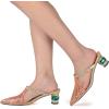 imageFSJ Women Comfort Closed Toe Slip On Mules Crystal Low Block Heel Slide Sandals Bridal Evening Party Dress Shoes Size 415 USPink