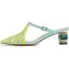imageFSJ Women Comfort Closed Toe Slip On Mules Crystal Low Block Heel Slide Sandals Bridal Evening Party Dress Shoes Size 415 USYellow