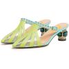 imageFSJ Women Comfort Closed Toe Slip On Mules Crystal Low Block Heel Slide Sandals Bridal Evening Party Dress Shoes Size 415 USYellow