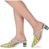 imageFSJ Women Comfort Closed Toe Slip On Mules Crystal Low Block Heel Slide Sandals Bridal Evening Party Dress Shoes Size 415 USYellow