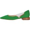 imageFSJ Women Comfort Pointed Toe Low Heel Flat Pumps Slip On Party Dress Walking Casual Office Shoes Size 415 USGreen