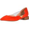 imageFSJ Women Comfort Pointed Toe Low Heel Flat Pumps Slip On Party Dress Walking Casual Office Shoes Size 415 USOrangered