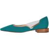 imageFSJ Women Comfort Pointed Toe Low Heel Flat Pumps Slip On Party Dress Walking Casual Office Shoes Size 415 USTeal