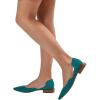 imageFSJ Women Comfort Pointed Toe Low Heel Flat Pumps Slip On Party Dress Walking Casual Office Shoes Size 415 USTeal
