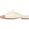imageFSJ Women Elegant Square Closed Toe Pumps Ballet Slip on Flats Cap Toe Mules Slide Leather Patchwork Ladies Office Dress Shoes Size 415 USBeige Brown