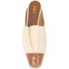 imageFSJ Women Elegant Square Closed Toe Pumps Ballet Slip on Flats Cap Toe Mules Slide Leather Patchwork Ladies Office Dress Shoes Size 415 USBeige Brown