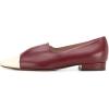 imageFSJ Women Elegant Square Closed Toe Pumps Ballet Slip on Flats Cap Toe Mules Slide Leather Patchwork Ladies Office Dress Shoes Size 415 USRed Beige