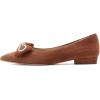 imageFSJ Women Fashion Sparkling Crystal Bowknot Chic Chain Comfortable Slip on Pointed Toe Low Heels Chunky Ballet Flats Dress Party Office Shoes Size 415 USChocolate