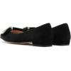 imageFSJ Women Fashion Sparkling Crystal Bowknot Chic Chain Comfortable Slip on Pointed Toe Low Heels Chunky Ballet Flats Dress Party Office Shoes Size 415 USBlack