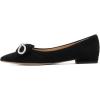 imageFSJ Women Fashion Sparkling Crystal Bowknot Chic Chain Comfortable Slip on Pointed Toe Low Heels Chunky Ballet Flats Dress Party Office Shoes Size 415 USBlack