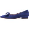 imageFSJ Women Fashion Sparkling Crystal Bowknot Chic Chain Comfortable Slip on Pointed Toe Low Heels Chunky Ballet Flats Dress Party Office Shoes Size 415 USBlue