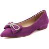 imageFSJ Women Fashion Sparkling Crystal Bowknot Chic Chain Comfortable Slip on Pointed Toe Low Heels Chunky Ballet Flats Dress Party Office Shoes Size 415 USPurple