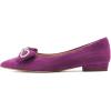 imageFSJ Women Fashion Sparkling Crystal Bowknot Chic Chain Comfortable Slip on Pointed Toe Low Heels Chunky Ballet Flats Dress Party Office Shoes Size 415 USPurple
