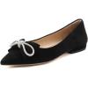 imageFSJ Women Fashion Sparkling Crystal Bowknot Chic Chain Comfortable Slip on Pointed Toe Low Heels Chunky Ballet Flats Dress Party Office Shoes Size 415 USBlack