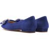 imageFSJ Women Fashion Sparkling Crystal Bowknot Chic Chain Comfortable Slip on Pointed Toe Low Heels Chunky Ballet Flats Dress Party Office Shoes Size 415 USBlue