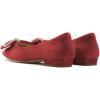 imageFSJ Women Fashion Sparkling Crystal Bowknot Chic Chain Comfortable Slip on Pointed Toe Low Heels Chunky Ballet Flats Dress Party Office Shoes Size 415 USRed