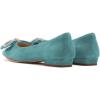 imageFSJ Women Fashion Sparkling Crystal Bowknot Chic Chain Comfortable Slip on Pointed Toe Low Heels Chunky Ballet Flats Dress Party Office Shoes Size 415 USSky Blue