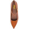 imageFSJ Women Pointed Toe Mary Jane Flats Block Chunky Low Heel Pumps Slip On Buckle Solid Color Classic Party Prom Dress Shoes Size 415 USOrange