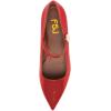 imageFSJ Women Pointed Toe Mary Jane Flats Block Chunky Low Heel Pumps Slip On Buckle Solid Color Classic Party Prom Dress Shoes Size 415 USRed