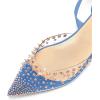 imageFSJ Women Rivets Pointed Toe Lace up Dorsay Flats Sandals Low Heel Pumps Party Prom Shoes Size 415 USBlue