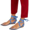 imageFSJ Women Rivets Pointed Toe Lace up Dorsay Flats Sandals Low Heel Pumps Party Prom Shoes Size 415 USBlue