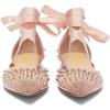 imageFSJ Women Rivets Pointed Toe Lace up Dorsay Flats Sandals Low Heel Pumps Party Prom Shoes Size 415 USPink