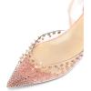 imageFSJ Women Rivets Pointed Toe Lace up Dorsay Flats Sandals Low Heel Pumps Party Prom Shoes Size 415 USPink