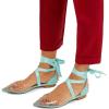 imageFSJ Women Rivets Pointed Toe Lace up Dorsay Flats Sandals Low Heel Pumps Party Prom Shoes Size 415 USTurquoise