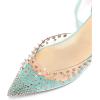 imageFSJ Women Rivets Pointed Toe Lace up Dorsay Flats Sandals Low Heel Pumps Party Prom Shoes Size 415 USTurquoise