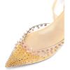 imageFSJ Women Rivets Pointed Toe Lace up Dorsay Flats Sandals Low Heel Pumps Party Prom Shoes Size 415 USYellow