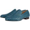 imageFSJ Mens ampamp Womens Trendy Spiked Rivets Studded Loafers Shoes Round Toe Low Heel Comfort Slip On Unisex Dress Smoking Slipper Size 714 USCadet Blue