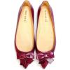 imageFSJ Pointed Toe Flat Loafers for Women Block Low Heel Bowknot Pumps Comfortable Slipon Outfit Office ShoesFuchsia