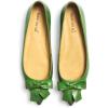 imageFSJ Pointed Toe Flat Loafers for Women Block Low Heel Bowknot Pumps Comfortable Slipon Outfit Office ShoesGreen