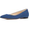 imageFSJ Women Casual Slip On Ballet Shoes Faux Suede Flats Low Heels Pointed Toe Dress Shoes Size 415 USBlue