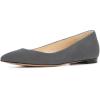 imageFSJ Women Casual Slip On Ballet Shoes Faux Suede Flats Low Heels Pointed Toe Dress Shoes Size 415 USGrey