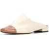 imageFSJ Women Elegant Square Closed Toe Pumps Ballet Slip on Flats Cap Toe Mules Slide Leather Patchwork Ladies Office Dress Shoes Size 415 USBeige Brown