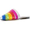 imageFSJ Women Fashion Pointed Toe Rainbow Mules Colorful Snake Print Flat Shoes Spring Summer FlatsRed