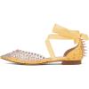 imageFSJ Women Rivets Pointed Toe Lace up Dorsay Flats Sandals Low Heel Pumps Party Prom Shoes Size 415 USYellow