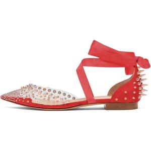 imageFSJ Women Rivets Pointed Toe Lace up Dorsay Flats Sandals Low Heel Pumps Party Prom Shoes Size 415 USRed