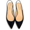 imageFSJ Pointed Toe Slingback Flats Low Square Heel Slide Sandals Comfortable Slip on Walking Office ShoesBlack