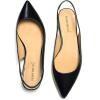 imageFSJ Pointed Toe Slingback Flats Low Square Heel Slide Sandals Comfortable Slip on Walking Office ShoesBlack