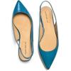 imageFSJ Pointed Toe Slingback Flats Low Square Heel Slide Sandals Comfortable Slip on Walking Office ShoesBlue