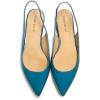 imageFSJ Pointed Toe Slingback Flats Low Square Heel Slide Sandals Comfortable Slip on Walking Office ShoesBlue