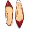 imageFSJ Pointed Toe Slingback Flats Low Square Heel Slide Sandals Comfortable Slip on Walking Office ShoesRed