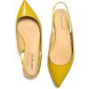 imageFSJ Pointed Toe Slingback Flats Low Square Heel Slide Sandals Comfortable Slip on Walking Office ShoesYellow