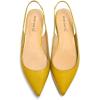 imageFSJ Pointed Toe Slingback Flats Low Square Heel Slide Sandals Comfortable Slip on Walking Office ShoesYellow
