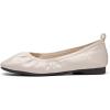 imageFSJ Women Comfy Slip on Ballet Flats Square Closed Toe Slide Pumps Patent Leather Elastic Dress Shoes Size 415 USNude Pink