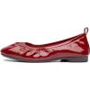 imageFSJ Women Comfy Slip on Ballet Flats Square Closed Toe Slide Pumps Patent Leather Elastic Dress Shoes Size 415 USRed